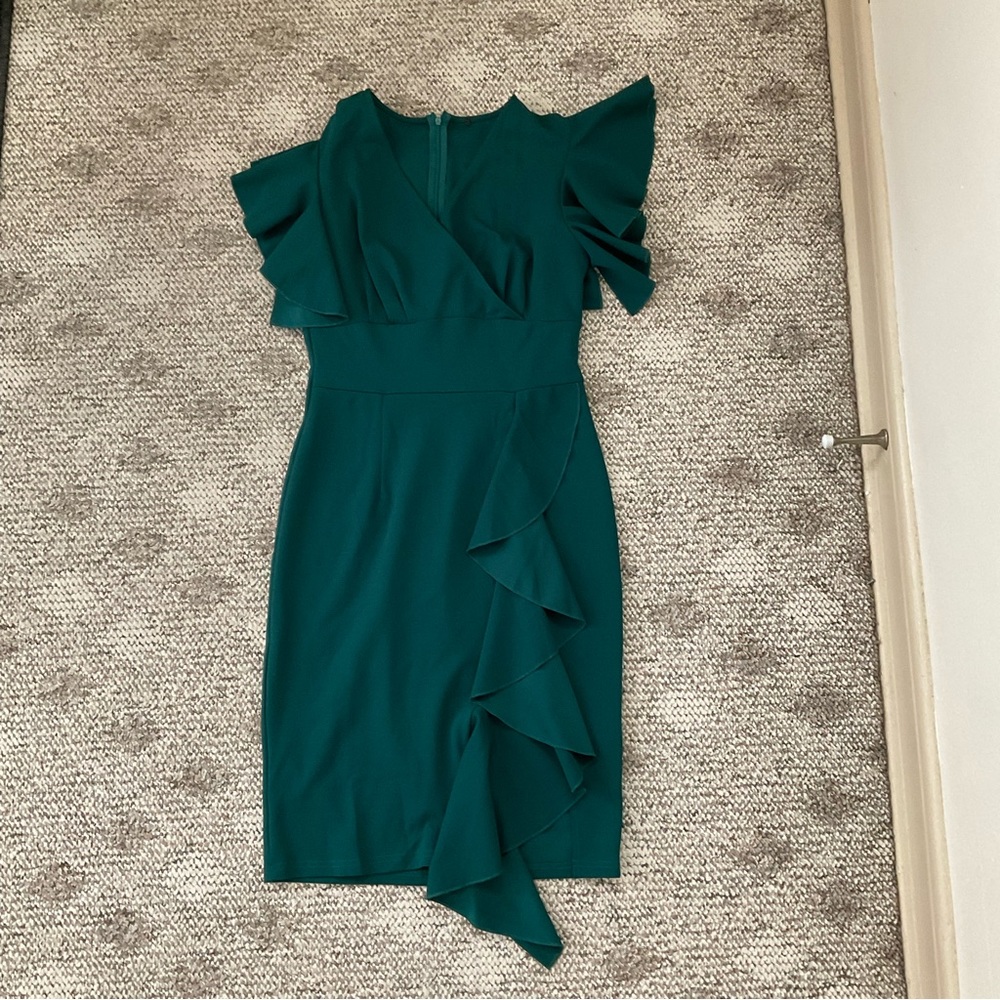 Emerald green cocktail dress, Size L, perfect for wedding guest!